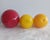 Mid-Century Italian Handblown Art Glass Fruit & Vintage Ceramic Pedestal Compote Centerpiece Set - 7 Pieces For Sale - Image 9 of 11