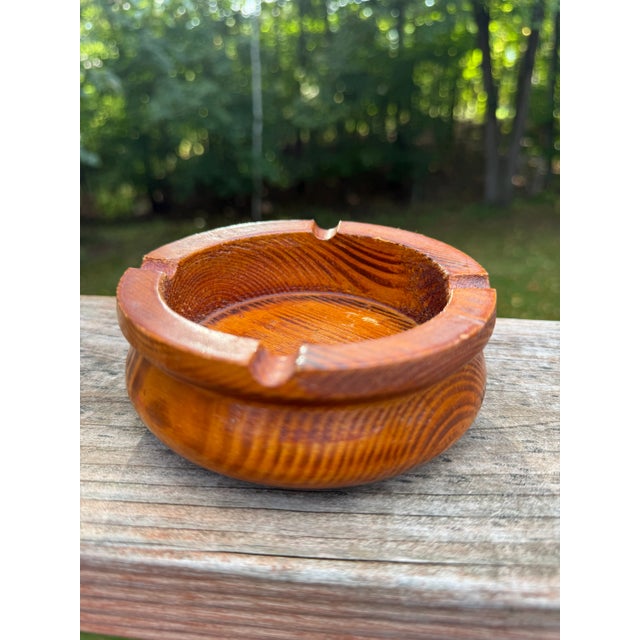 Wood 1947 Signed Handcrafted Wood Ashtray For Sale - Image 7 of 9