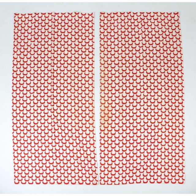 Hinson 1970s A. Hinson & Company Hand Printed Curtains in the Merlin Pattern- A Set of Five For Sale - Image 4 of 8