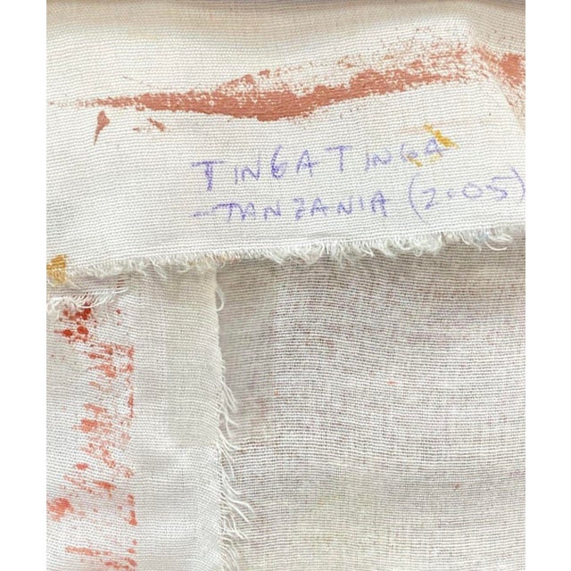 Textile Vintage Tanzanian Tingatinga School Hippopotamus Painting — Signed For Sale - Image 7 of 7