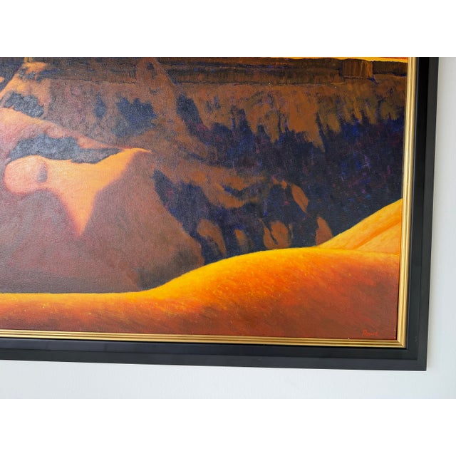1990’s Vintage Rowe Impressionist Grand Canyon Landscape Oil on Canvas Painting, Framed For Sale - Image 10 of 12