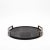 R & Y Augousti Round Tray in Black Shagreen With Bronze Patina Brass by R&y Augousti For Sale - Image 4 of 11