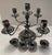 Reed and Barton silver plate 5 light candelabrum, the four arms with removable bobeches. Marked on the base. Combined...
