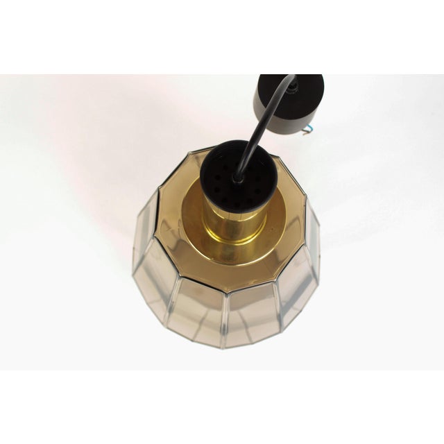 1970s Geometric Smoked Glass Pendant Light from Limburg, 1970s For Sale - Image 5 of 15