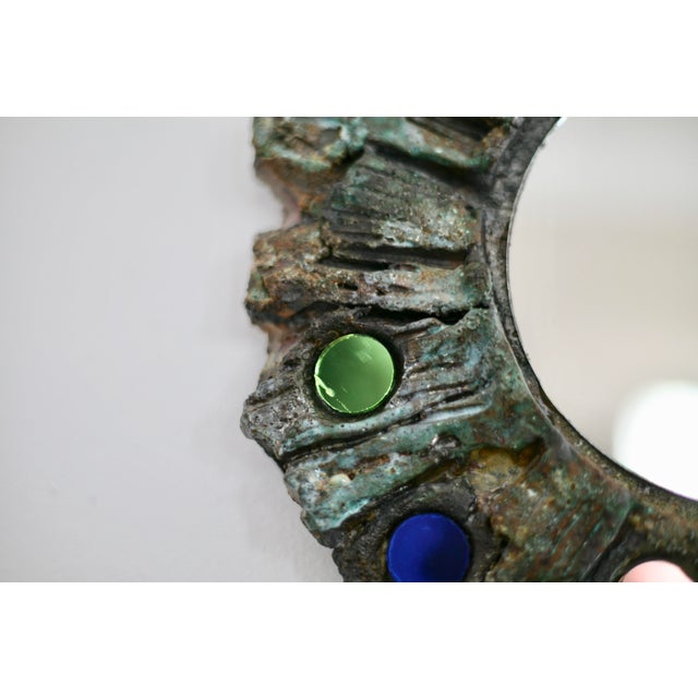 Brown Ceramic Mirror by Jacky Coville, 1970s For Sale - Image 8 of 12