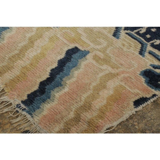 1920s Antique Chinese Ningxia Pillar Wool Runner by Rug & Kilim, Dragon Pictorials, 1920-1929 For Sale - Image 5 of 6
