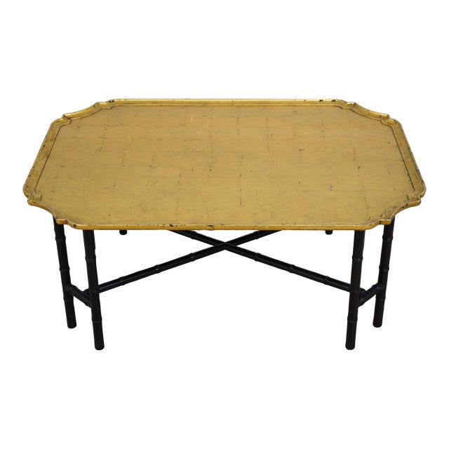 Kittinger Modern Design Bamboo Form Gold Leaf Coffee Table Chairish