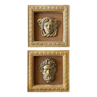 Mid 20th Century Classical Wall Relief Plaques by Newman Art Industries, Set of 2 For Sale