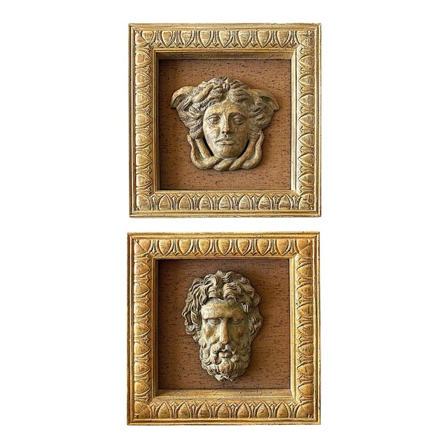 Mid 20th Century Classical Wall Relief Plaques by Newman Art Industries, Set of 2 For Sale