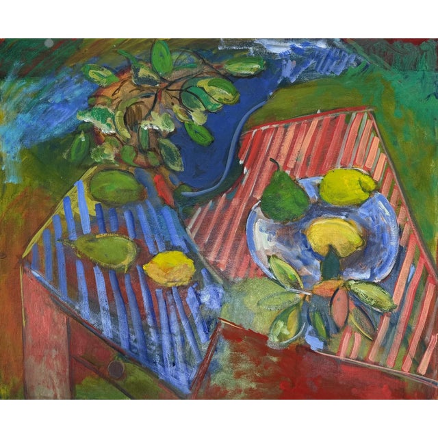 Abstract 20th Century, Untitled, Post-Impressionist, Colorful Still Life, Oil Painting on Canvas Cloth, Artist Uknown For Sale - Image 3 of 13