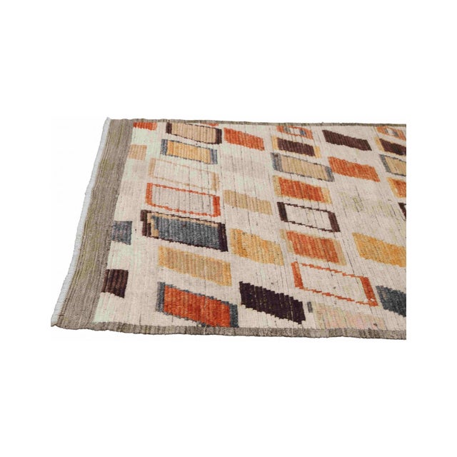 1960s Rust & Brown Modern Wool Rug For Sale - Image 5 of 7