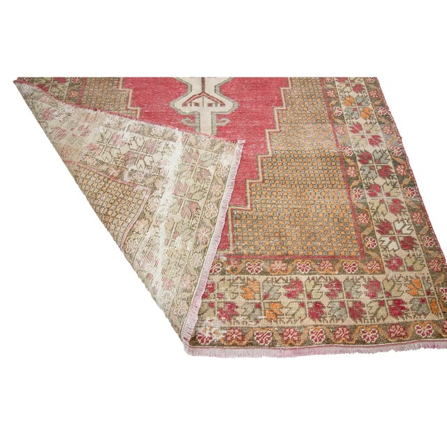 Mid 20th Century Vintage Worn Turkish Anatolian Rug- 4′11″ × 9′4″ For Sale - Image 5 of 7