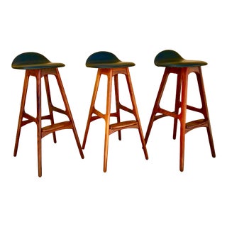 Erik Buch Rosewood Bar Stools - Set of 3 For Sale