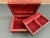 Vintage Italian Hand Tooled Red Leather Jewelry Box For Sale - Image 4 of 9