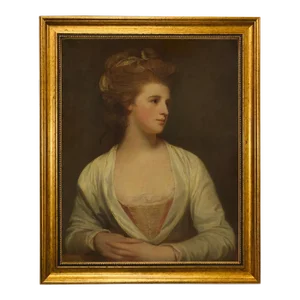 "Emily Bertie Pott" After George Romney, Contemporary Reproduction Print on Canvas, Framed, 16 x 20