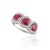 Three Stone Real Ruby Engagement Ring in 18k Solid White Gold With Diamonds Size 7 For Sale - Image 4 of 15