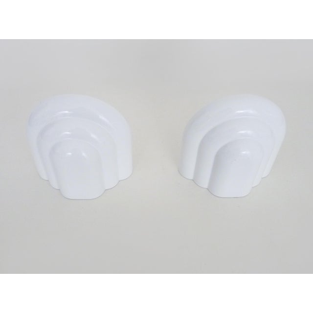 Art Deco Style Wall Lights in White Lacquered Metal, 1980s, Set of 2 For Sale - Image 6 of 9