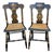 18thc Pair of Stenciled Pair of Cane Seat Chairs For Sale