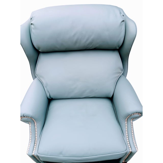2020s Hancock and Moore Chippendale Leather Recliner For Sale - Image 5 of 7