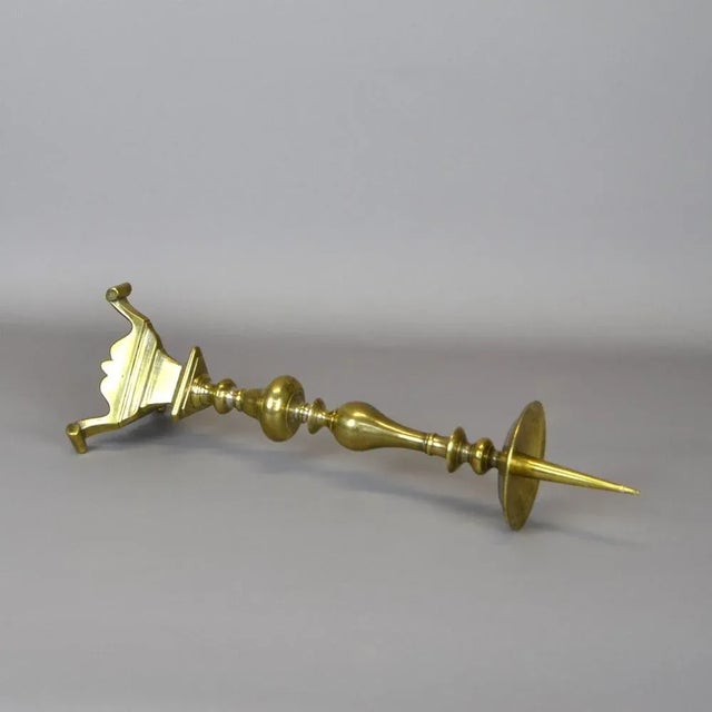 Baroque Bronze Candlestick, 1700s For Sale - Image 4 of 6