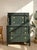 Early 20th Century Antique Hunter Green Highboy Dresser With Ornate Carved Details For Sale - Image 5 of 11