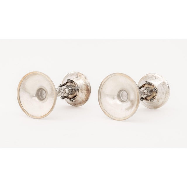 Michael Strauss Hammered Silver Candlesticks, Pair For Sale - Image 10 of 11