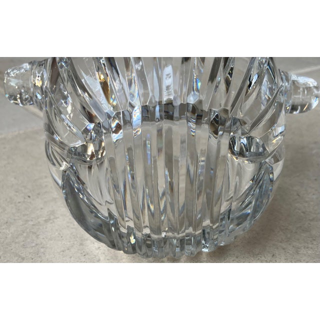 Transparent Late 20th Century Flared Swirl Cut Crystal Nautilus Shell Applied Handles Ice Bucket in the Manner of Tiffany & Company For Sale - Image 8 of 18
