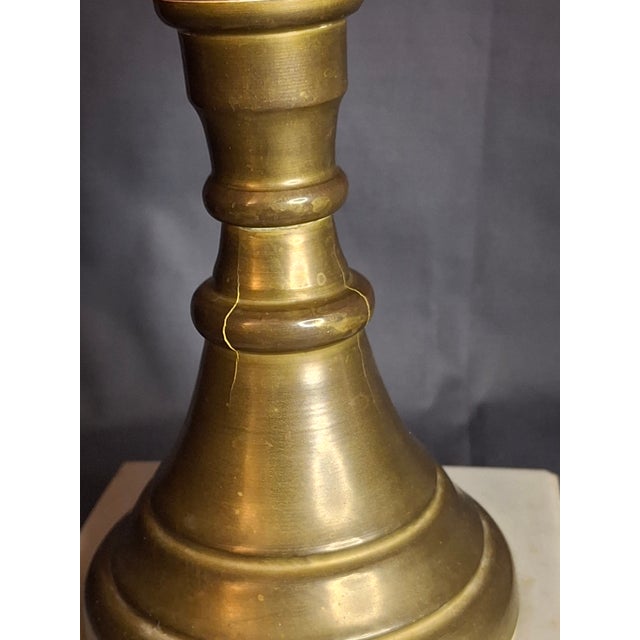 Pair Antique Bohemian Cranberry Cut-to-Clear Kerosene Lamps Marble Base P&a Eagle For Sale - Image 13 of 15