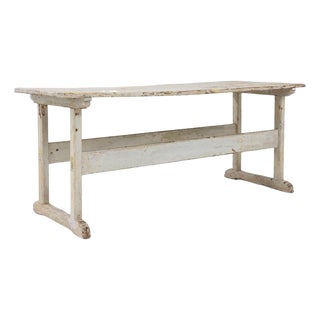 1900s Central European Wood White Patinated Table For Sale