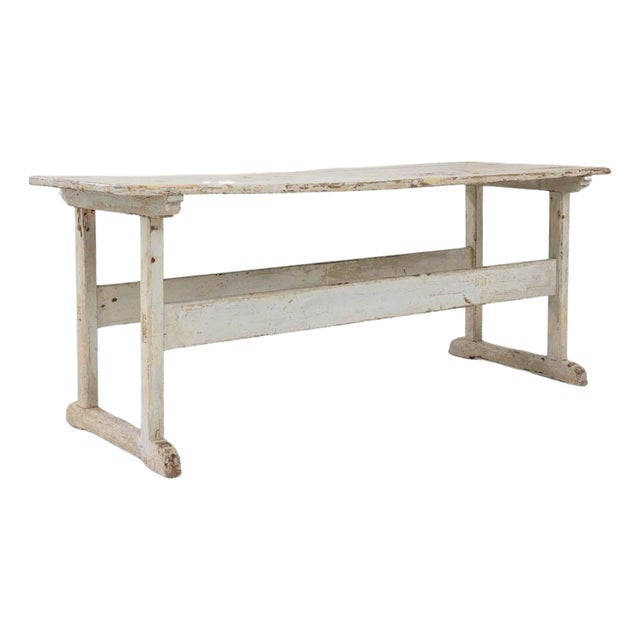 1900s Central European Wood White Patinated Table For Sale