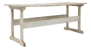 1900s Central European Wood White Patinated Table