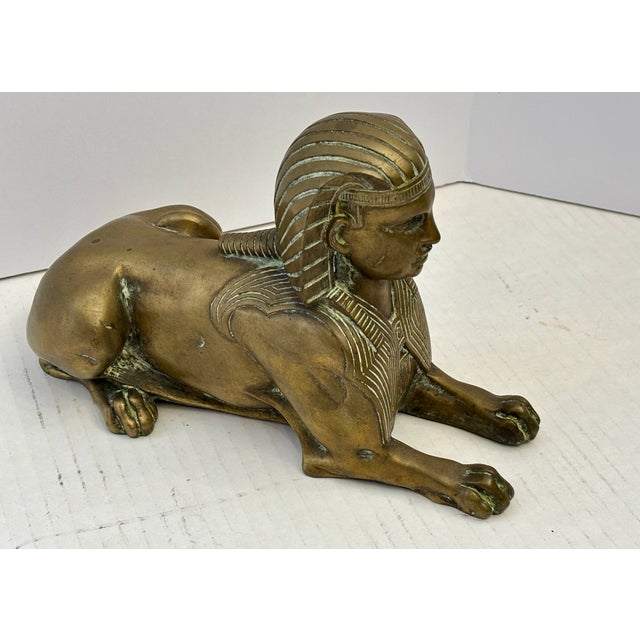 Figurative Antique French Egyptian Revival Bronze Figure of a Sphinx For Sale - Image 3 of 12