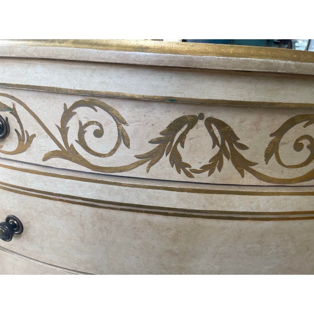 Wood 1990s Niermann Weeks Hand-Painted Neoclassical Sunburst Demilune Console Chest For Sale - Image 7 of 12