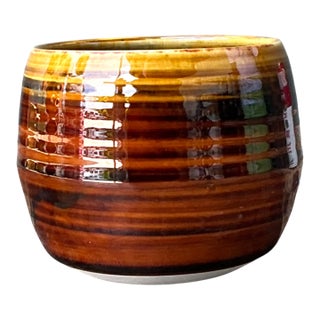 Vintage Brown Studio Pottery Bowl For Sale