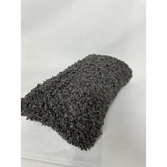 Wooly Grey Lumbar Pillow With Samuel and Sons Tape - Single For Sale - Image 9 of 12