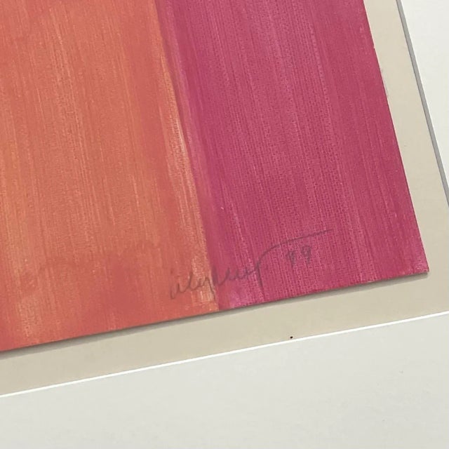 Boho Chic Vintage Boho Signed Mixed Media Oil Painting For Sale - Image 3 of 4