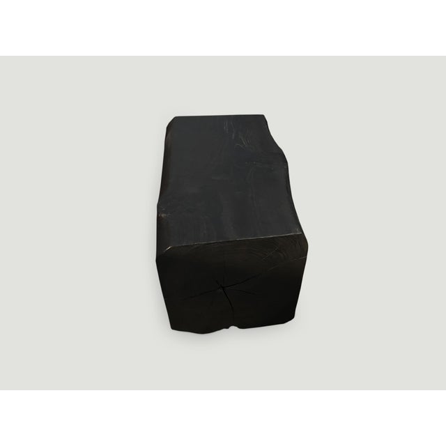 Charcoal Andrianna Shamaris Charred Teak Wood Log Bench or Coffee Table For Sale - Image 8 of 18