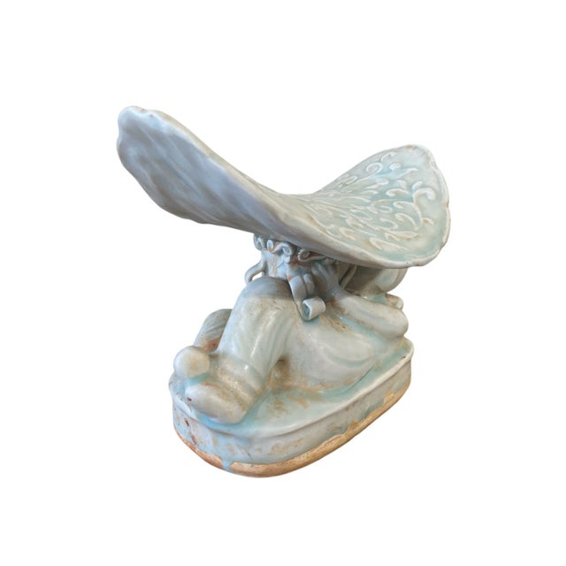 Chinoiserie Celadon Opium Pillow. For Sale - Image 4 of 8