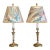 Pair of Louis XVI Period Candlestick Lamps With Marbleized Shades For Sale
