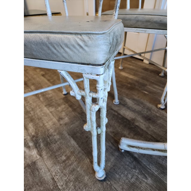 Cast Aluminum Faux Bamboo Kessler Industries Dining Set, Attributed - 7 Piece Set For Sale - Image 10 of 13