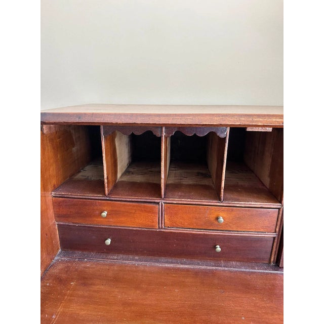 19th Century Antique American Mahogany Slant Front Secretary Desk For Sale - Image 5 of 9