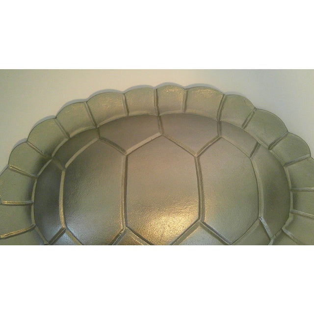 Vintage Style Silver Metal Tortoise Shell Wall Hanging Sculpture For Sale In Dallas - Image 6 of 12
