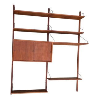 1950 Poul Cadovius Design Wall Mounted Shelf Modular Royal System Teak Cado Unit For Sale