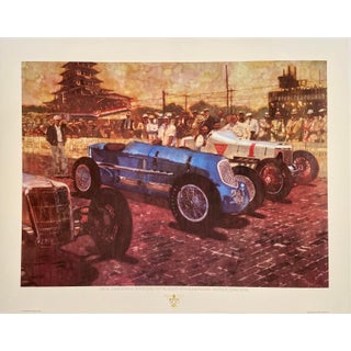 Bernie Fuchs Vintage Official Commemorative Continuous Tone Poster Series for the 75th Indianapolis 500 For Sale