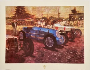 Bernie Fuchs Vintage Official Commemorative Continuous Tone Print Series for the 75th Indianapolis 500