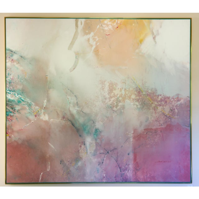 Monumental original acrylic on canvas titled "Temple" by American artist Jack Roberts, painted in 1984. This large-scale...