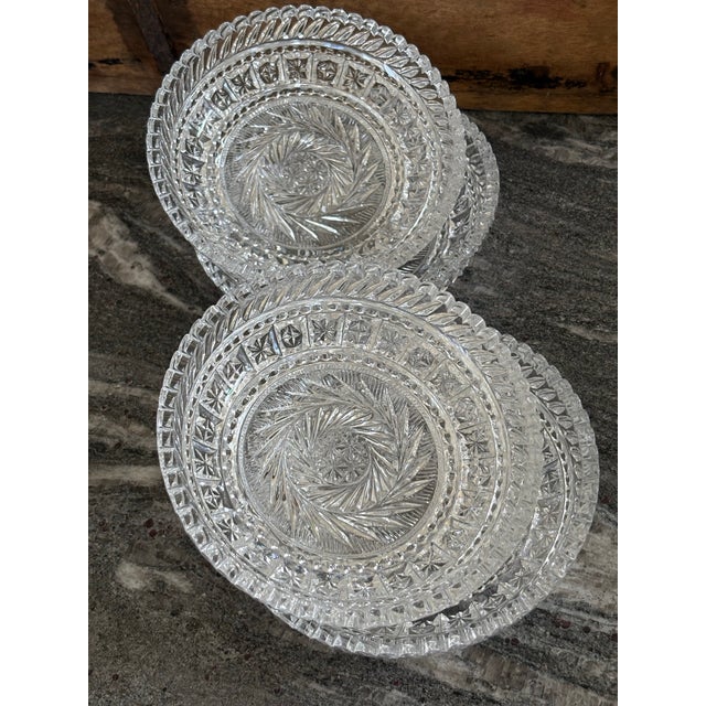 1970s Vintage Midcentury Cut Glass Bowls, Set of Four For Sale - Image 5 of 9
