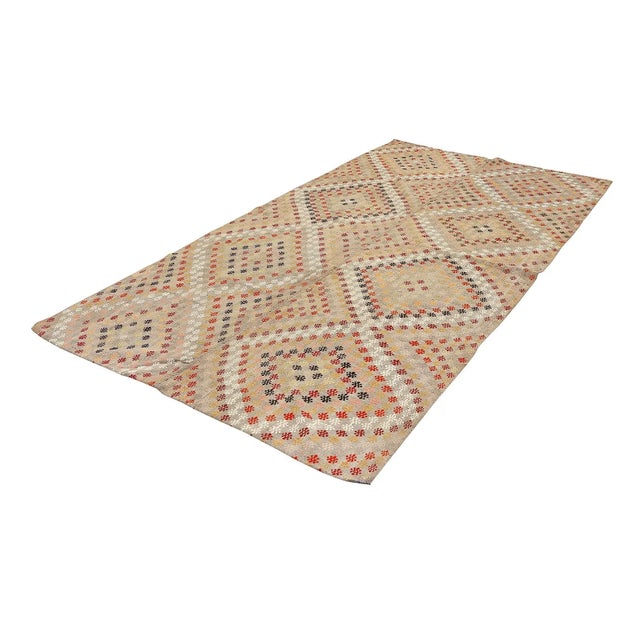 Traditional Mid 20th Century Vintage Decorative Embroidered Kilim Rug For Sale - Image 3 of 7