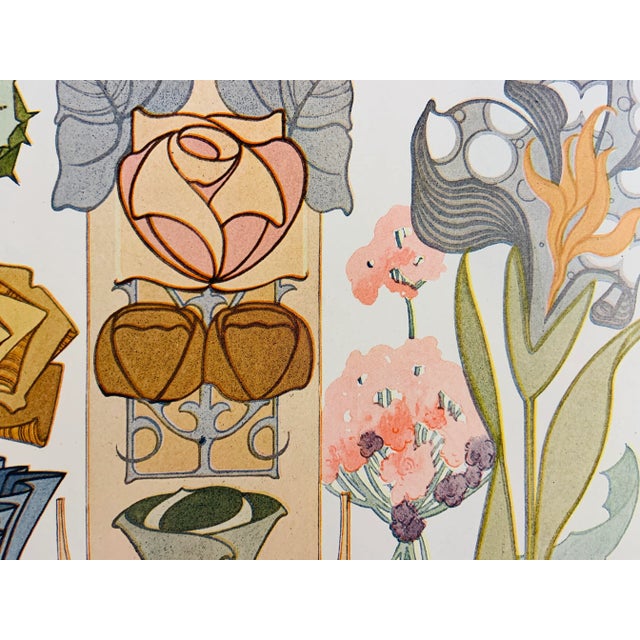 1950s 1950s Art Nouveau Matted Print For Sale - Image 5 of 7