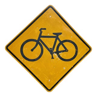 Vintage Reflective Bicycle Road Sign For Sale